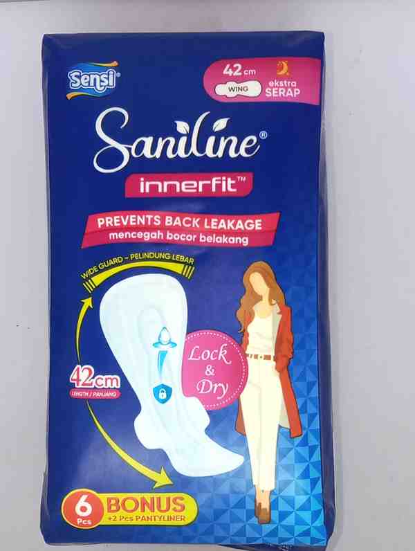 SANILINE INNERFIT 42CM LOCK N DRY 6+2S