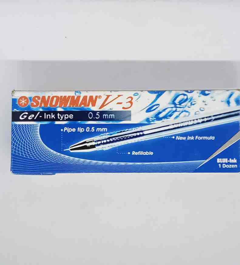 SNOWMAN V-3 PENA BIRU GEL 0,5
