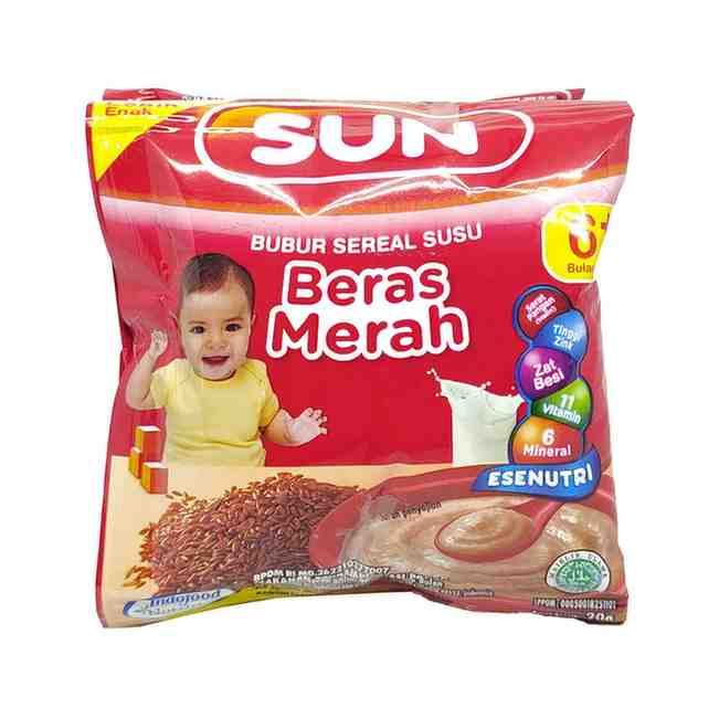 SUN BUBUR SEREAL SUSU BERAS MERAH 20G