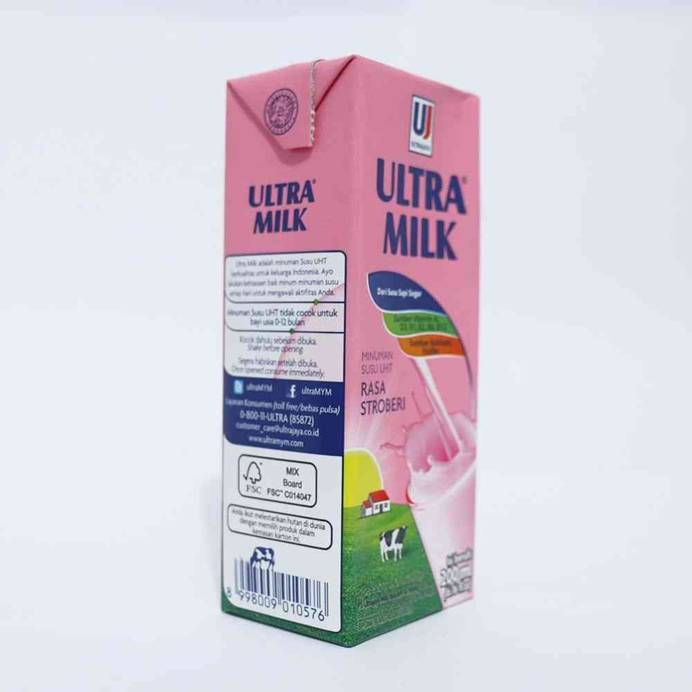 ULTRA MILK RASA STROBERI 200ML