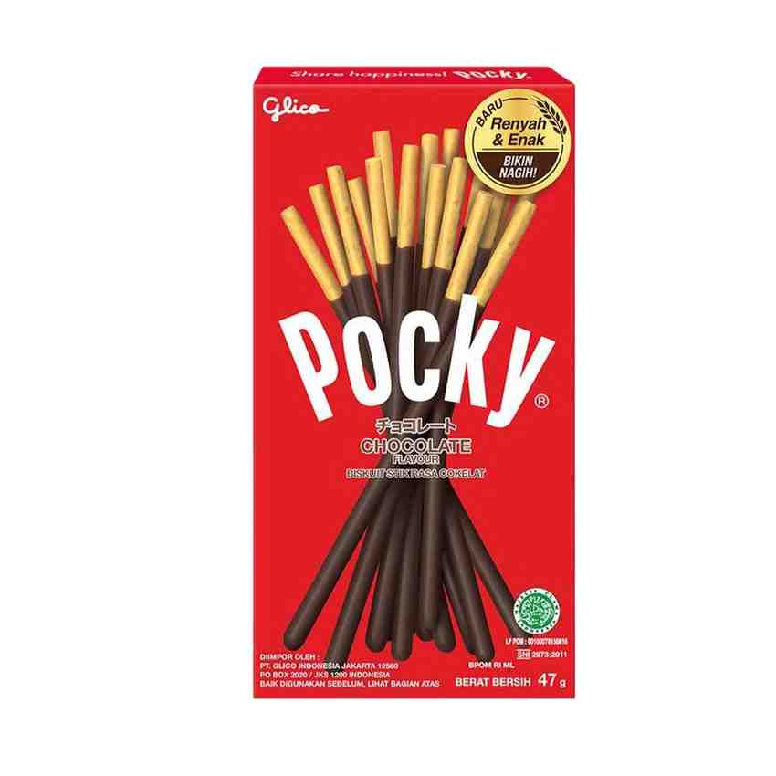 GLICO BISCUIT POCKY DOUBLE CHOCO BOX 47g MERAH