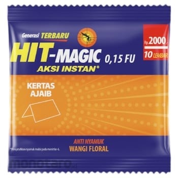 HIT MAGIC KERTAS ANTI NYAMUK FLORAL PCK 12x4+2s