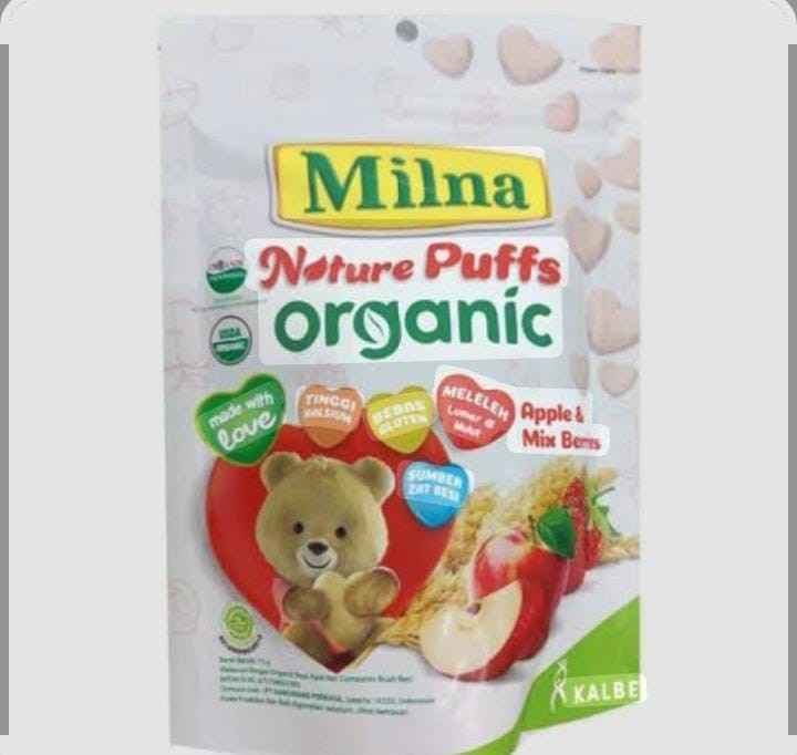 MILNA NATURE PUFFS ORGANIC APPLE&M.BERRIES PCH 15g
