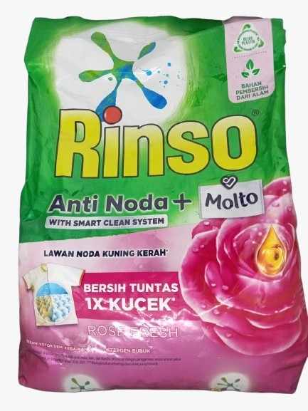 RINSO DETERJEN POWDER + MOLTO ROSE FRESH BAG 460/4