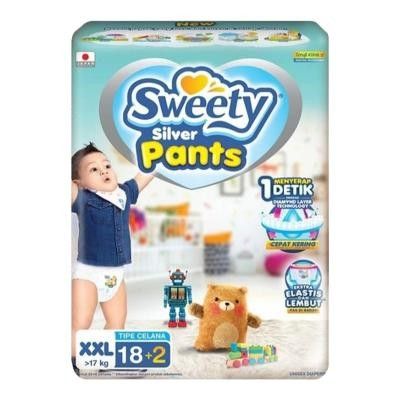 SWEETY SILVER PANTS BABY 18S PCK XXL